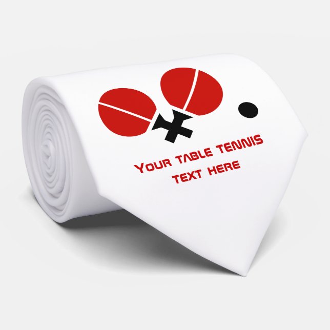 Table tennis ping-pong rackets and ball black, red tie (Rolled)