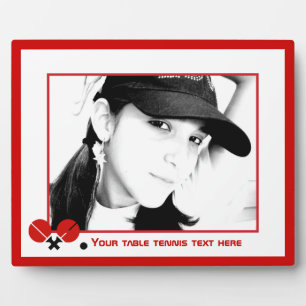 Table tennis ping-pong rackets and ball photo plaque