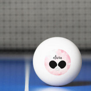 Table Tennis Ping Pong Theme Monogrammed Name Ball