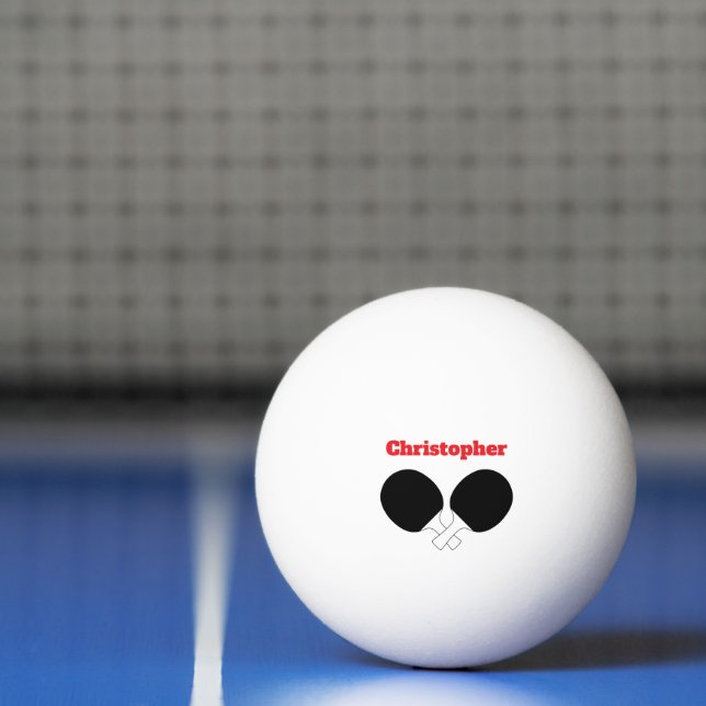 Table Tennis Ping Pong Theme Monogrammed Name Ping Ball (Net)