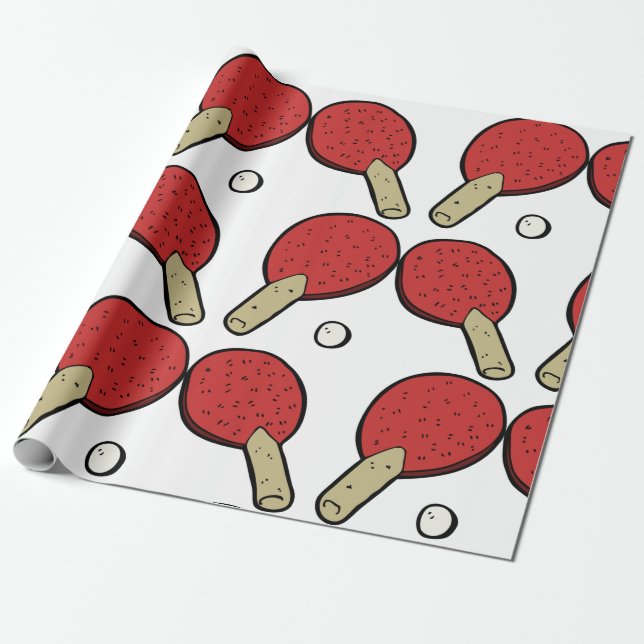 Table Tennis Ping Pong Wrapping Paper (Unrolled)