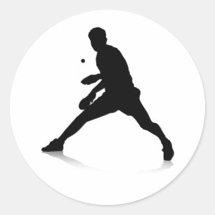 Table Tennis Player Classic Round Sticker