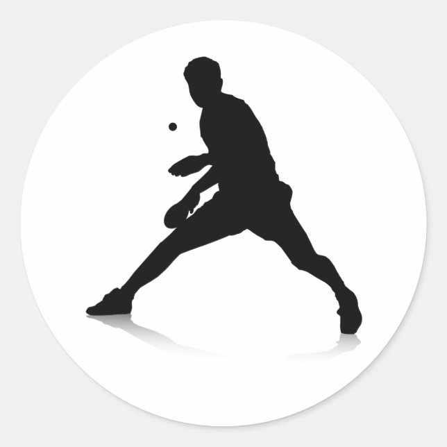 Table Tennis Player Classic Round Sticker (Front)