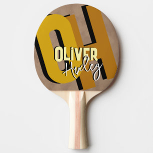 Table Tennis Player Cool Name Monogrammed Ping Pong Paddle