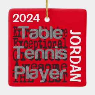 Table Tennis Player Extraordinaire CUSTOM Ceramic Ornament