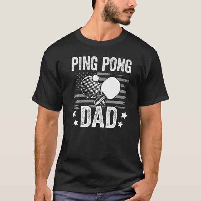 Table tennis player father ping pong dad funny tab T-Shirt (Front)