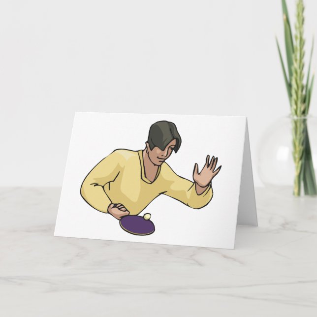 Table Tennis Player Greeting Cards (Front)