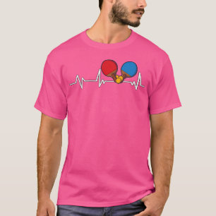 Table Tennis Player Heartbeat Ekg Table Tennis T-Shirt