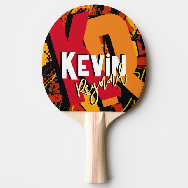 Table Tennis Player Name cool&modern Ping Pong Paddle (Front)