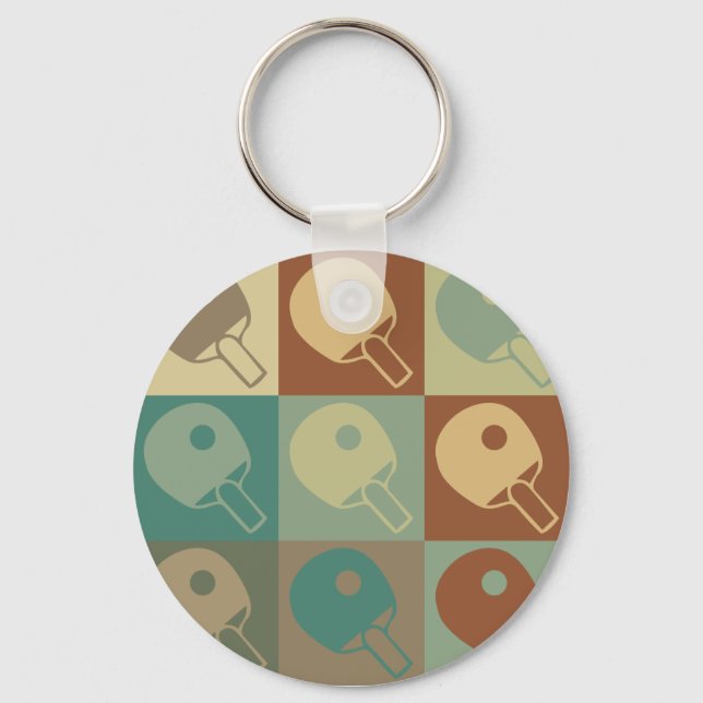 Table Tennis Pop Art Key Ring (Front)