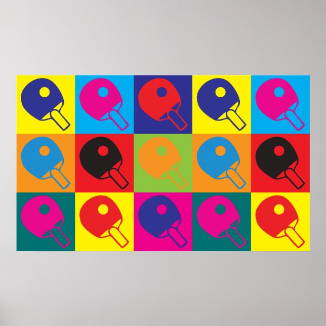 Table Tennis Pop Art Poster (Front)