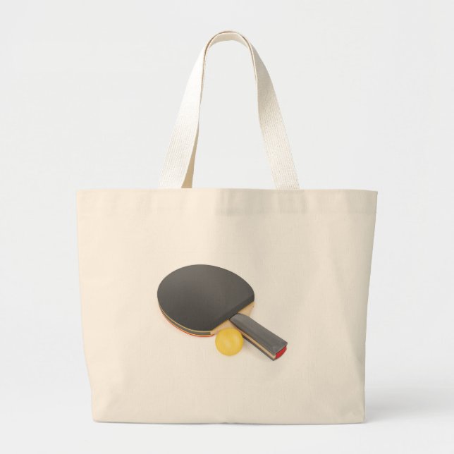 Table tennis racket and ball large tote bag (Front)