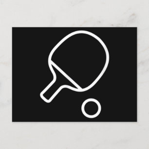 Table Tennis Racket And Ball Retro Ping Pong Postcard