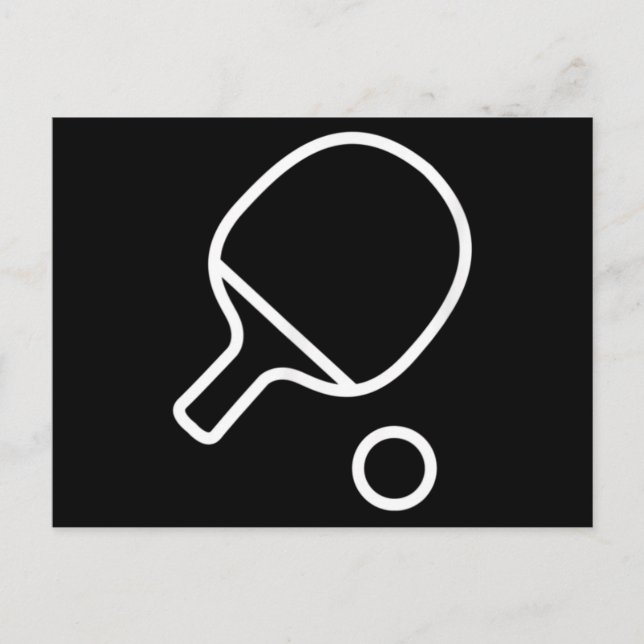 Table Tennis Racket And Ball Retro Ping Pong Postcard (Front)