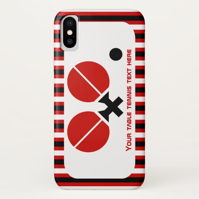 Table tennis rackets and ball black, red stripes Case-Mate iPhone case (Back)