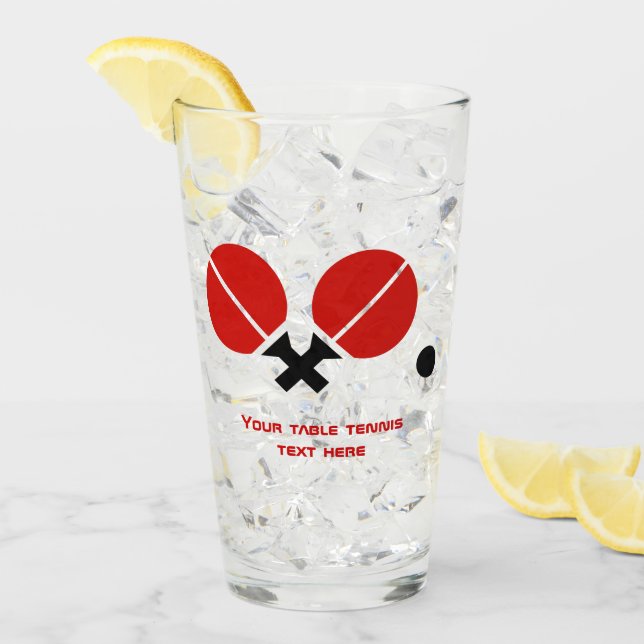 Table tennis rackets and ball in black, red glass (Front Ice)