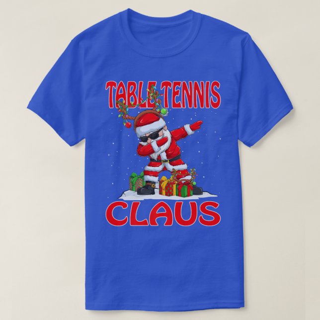 Table Tennis Santa Claus Christmas Matching Costum T-Shirt (Design Front)