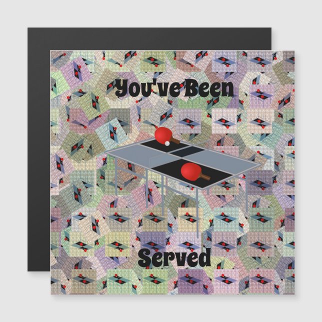 Table Tennis Served, Magnetic Card (Front/Back)