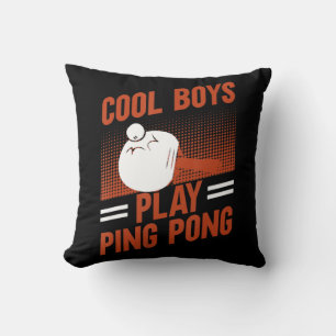 Table Tennis Sport Cool Boys Play Ping Pong  Cushion