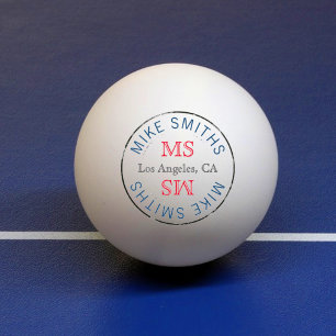 table_tennis stylish circle monogram ping pong ball