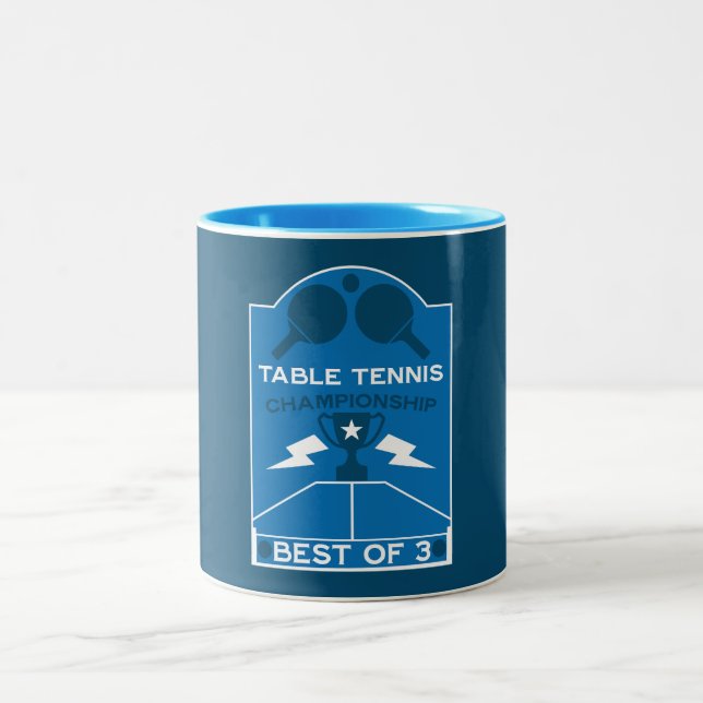 Table Tennis Tournament Two-Tone Coffee Mug (Center)