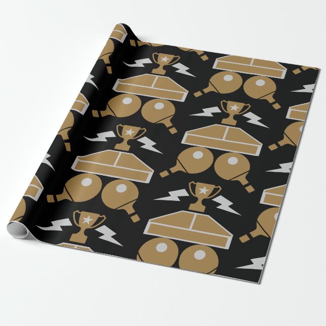 Table Tennis Tournament Wrapping Paper (Unrolled)