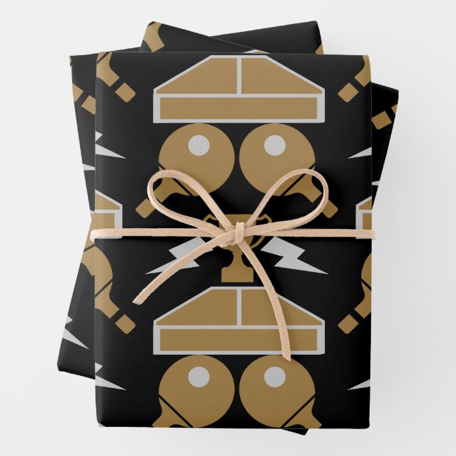 Table Tennis Tournament Wrapping Paper Sheet (In situ)
