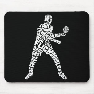 Table Tennis Typography Ping Pong Word Art   Mouse Mat