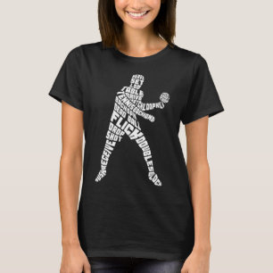 Table Tennis Typography Ping Pong Word Art T-Shirt