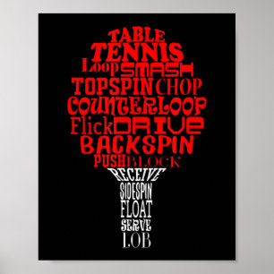 Table tennis word cloud  poster
