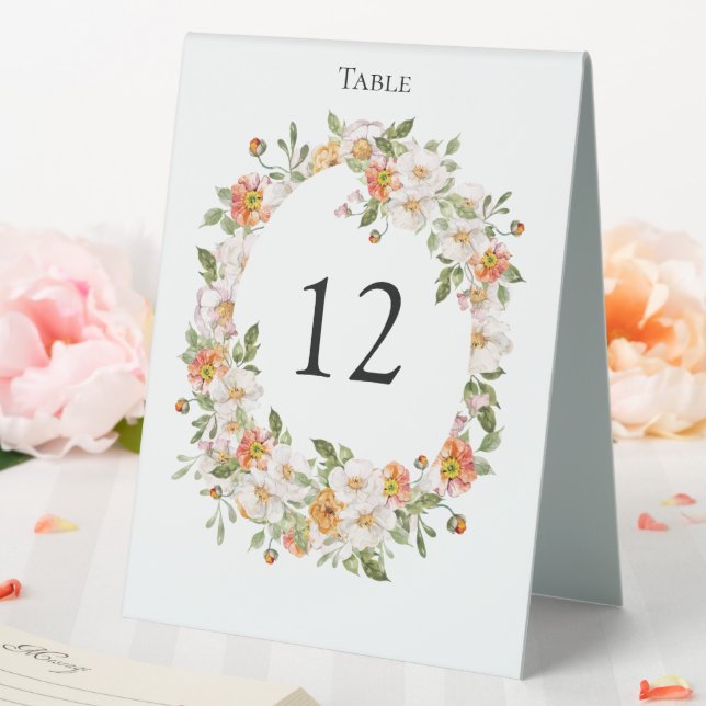 Table tent numbers botanical floral wedding theme  (In SItu (Wedding))