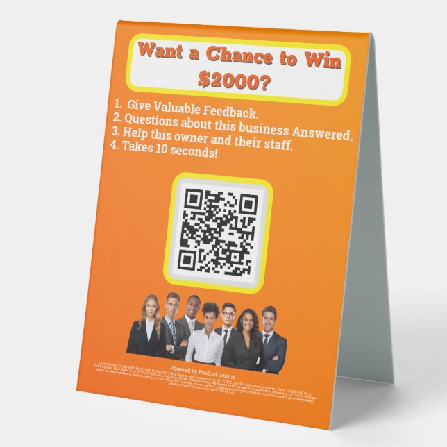 Table Tent Sign (Front)