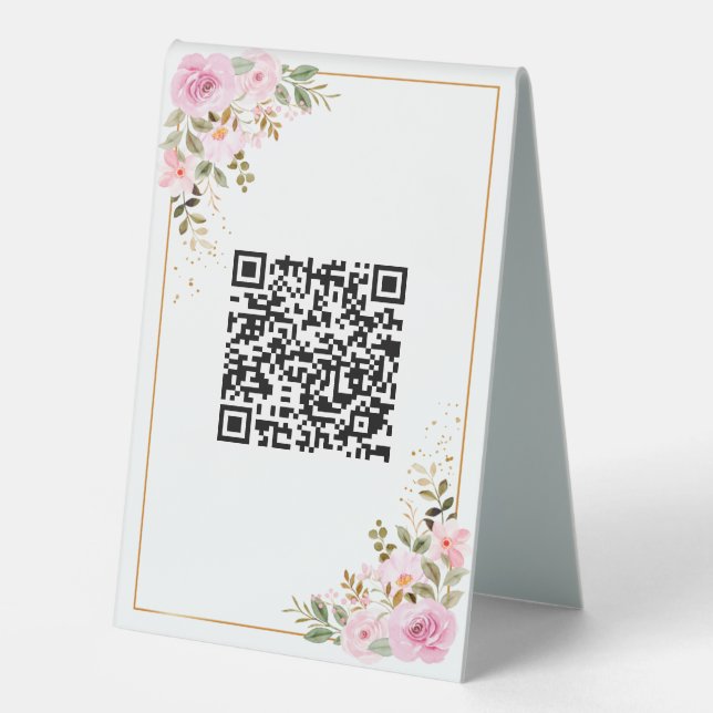 Table Tent Sign - 4" X 6" - Floral Border (Front)