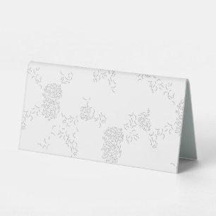 Table Tent Sign Elegant Embossed Floral Design