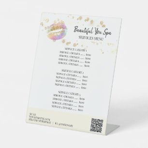 *~* Table Tent tabletop Glitter LIPS Pedestal Sign