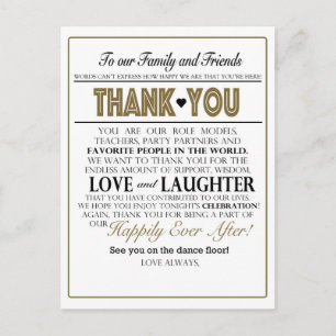 Table Thank You Notes Postcard