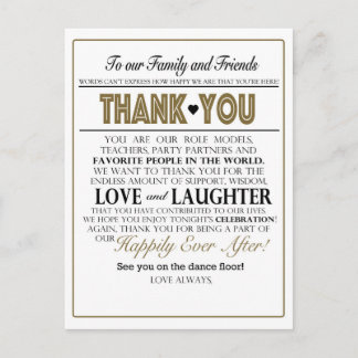 Table Thank You Notes Postcard