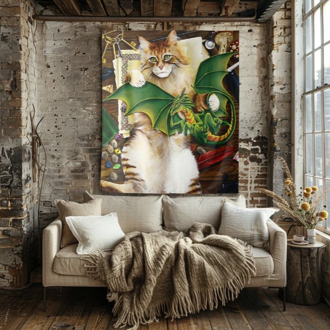 Table Top Gaming Dragon Cat Tapestry (Creator Uploaded)