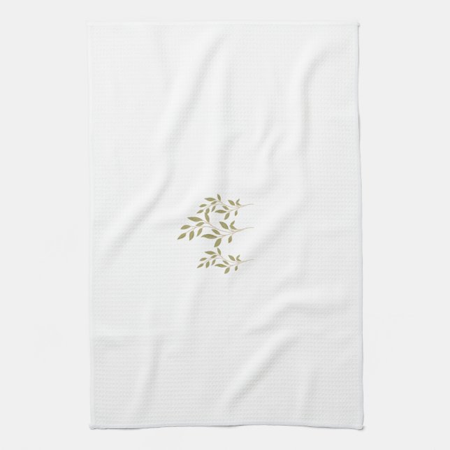  Table Towel with Leaf and Branch Design (Vertical)