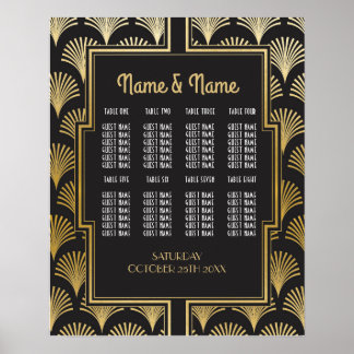 Table Wedding Gatsby Art Deco 1920s Poster Seating