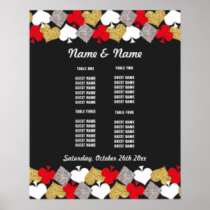 Table Wedding Poster Seating Vegas Casino Cards