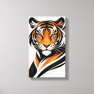 Tableau Déco ( Portrait Tigre ) Art Minimaliste Canvas Print