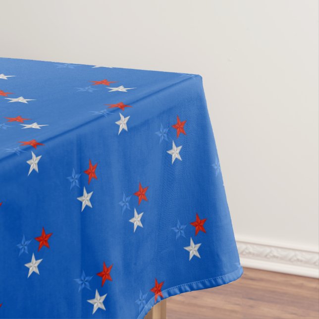 Tablecloth "60x84" July 4th Patriotic Stars (In Situ)
