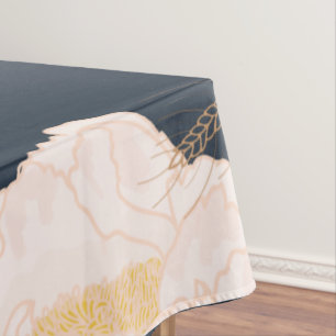 Tablecloth Baby Pink Cosmos on Navy