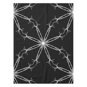 Tablecloth, Black and White, Kaleidoscope Flower Tablecloth