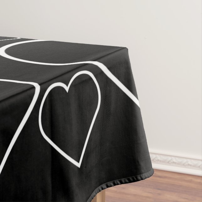 Tablecloth Black & White Hearts (In Situ)