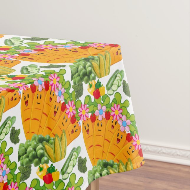 Tablecloth Carrots Peas Floral (In Situ)