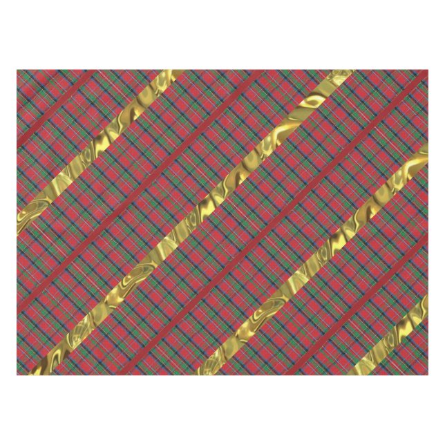 Tablecloth Christmas Plaid Red, Blue Green Plaid (Front (Horizontal))