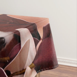 Tablecloth Cotton Branch on Dark Wood Stem Country