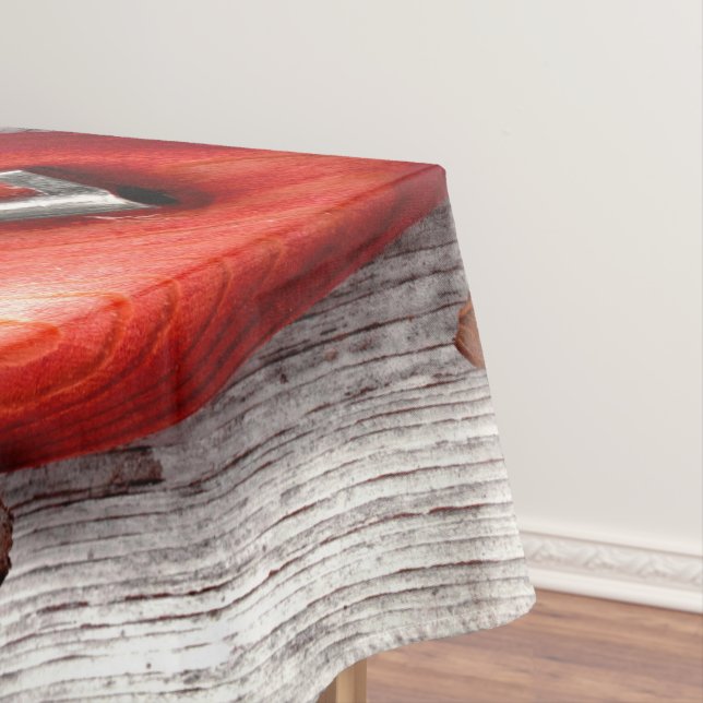 Tablecloth Country Wood Key to my Heart Rustic Tre (In Situ)